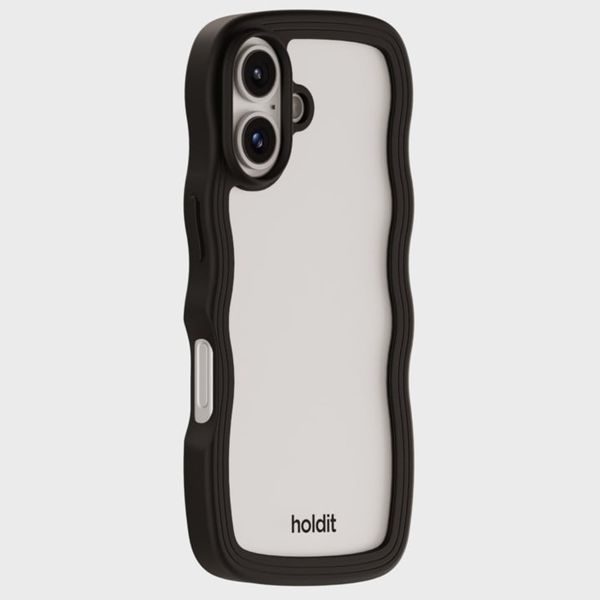 Holdit Wavy Case Apple iPhone 16 - Black / Transparent