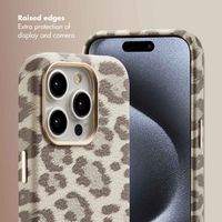 Selencia Sabi Back Cover Panther Print with MagSafe Apple iPhone 15 Pro - Soft Ivory