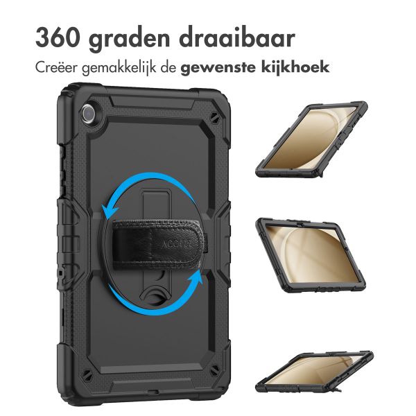 Accezz Rugged Backcover met schouderstrap Samsung Galaxy Tab A9 Plus - Zwart