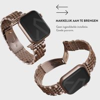 Burga Stalen bandje Apple Watch Series 1 t/m 9 / SE (38/40/41 mm) | Series 10 (42 mm) - Chic Royal - Rosé Goud