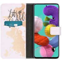 imoshion Design Softcase Bookcase Samsung Galaxy A51 - Let's Go Travel White