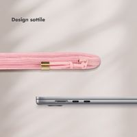 Selencia Corduroy Laptop hoes 13-14 inch - Laptopsleeve - Soft Blush