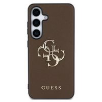 Guess 4G Metal Logo Saffiano Backcover Samsung Galaxy S25 - Bruin
