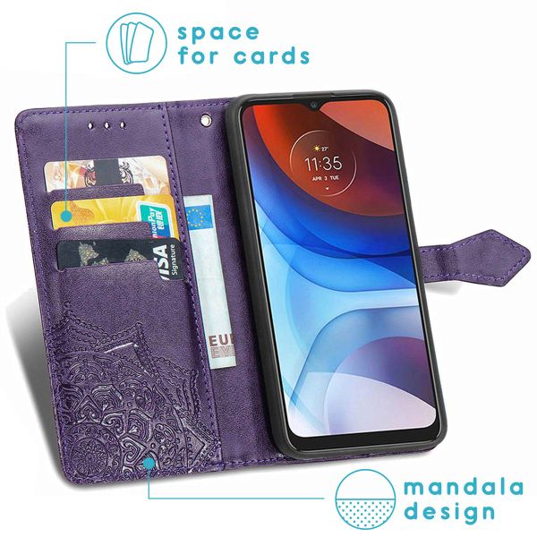 imoshion Mandala Bookcase Motorola Moto E7i Power - Paars