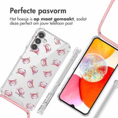 imoshion Design hoesje met koord Samsung Galaxy A14 (5G/4G) - Crab Watercolor