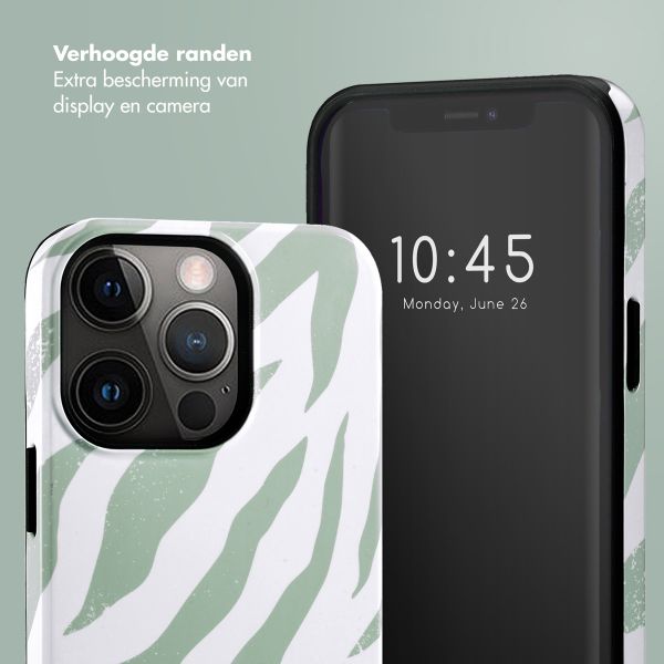 Selencia Vivid Backcover Apple iPhone 13 Pro - Colorful Zebra Sage Green