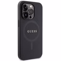 Guess Saffiano Backcover MagSafe Apple iPhone 15 Pro Max - Zwart