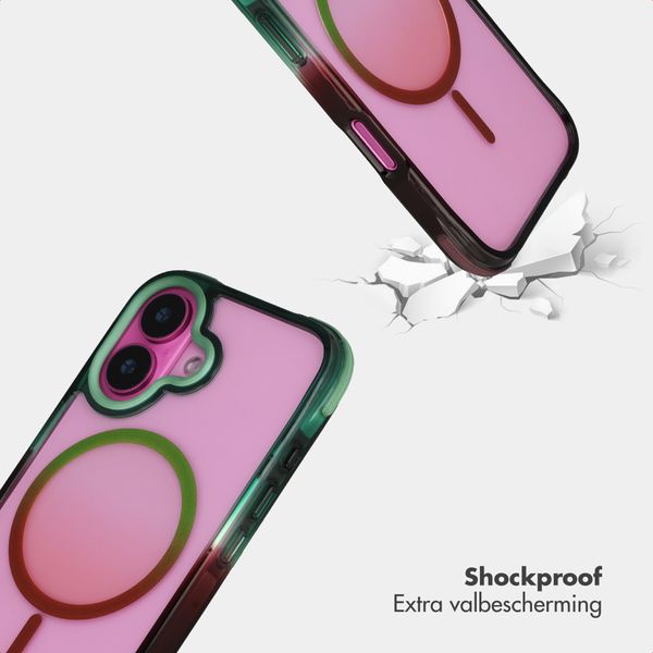 Selencia Gradient Backcover met MagSafe Apple iPhone 16 - Groen / Bruin