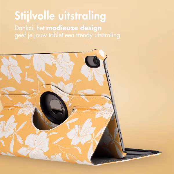 imoshion 360° Draaibare Design Bookcase Apple iPad Air 5 (2022) / Air 4 (2020) - Yellow Flowers