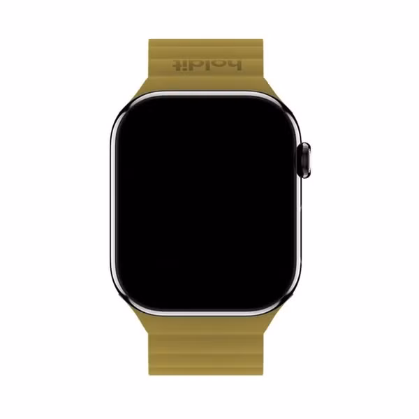 Holdit Siliconen bandje magneet Apple Watch | 38/40/41/42 mm - Warm Olive / Black