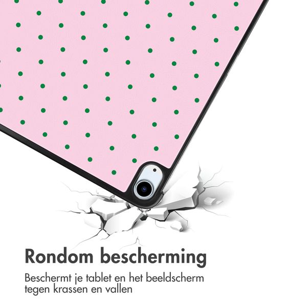 imoshion Design Trifold Bookcase Apple iPad Air 11 inch (2026) M4 / (2025) M3 / (2024) M2 / Air 5 (2022) / Air 4 (2020) - Happy Dots