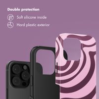 Selencia Vivid Back Cover Apple iPhone 16 Pro - Wavy Swirl Pink Plum