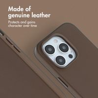 Accezz Leather Back Cover with MagSafe Apple iPhone 14 Pro - Coffee Brown