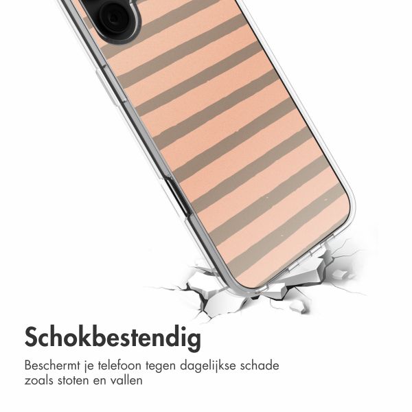 imoshion Design hoesje iPhone 16 - Striped Peach Reverse