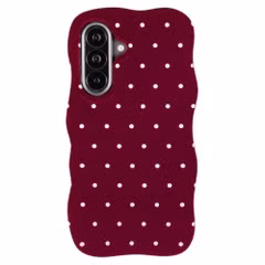 Selencia Vivid Wavy Backcover met MagSafe Samsung Galaxy A57 (5G) - Happy Dots Burgundy