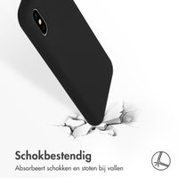 Accezz Liquid Silicone Backcover Apple iPhone X / Xs - Zwart