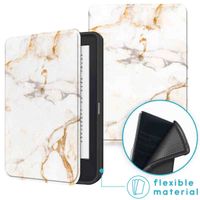 imoshion Design Slim Soft Case Sleepcover Kobo Clara 2E / Tolino Shine 4 - White Marble