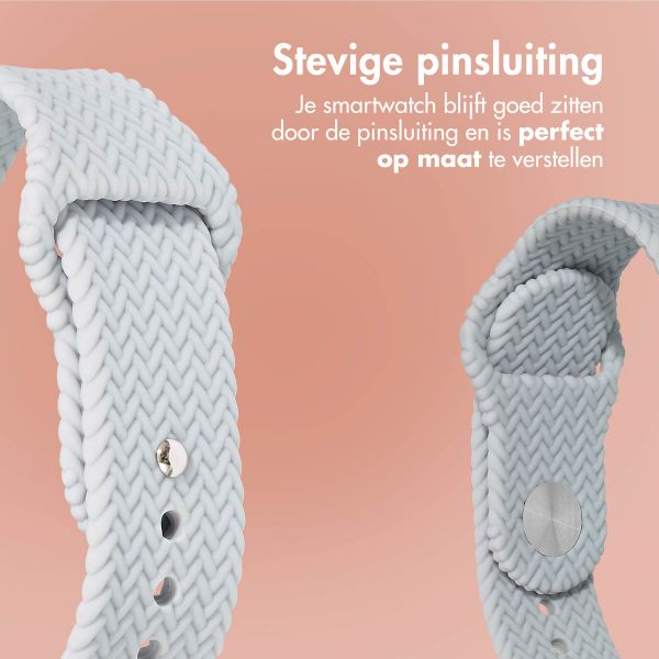 imoshion Siliconen geweven bandje Apple Watch Series 1 t/m 9 / SE (38/40/41 mm) | Series 10 / 11 (42 mm) - Grijs