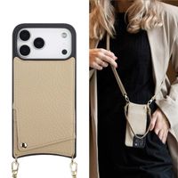 Selencia Nova Telefoonhoes met Koord en Pashouder Apple iPhone 18 Pro / 17 Pro - Beige