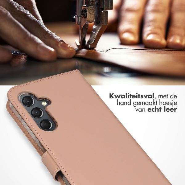 Selencia Echt Leren Bookcase Samsung Galaxy A25 (5G) - Dusty Pink
