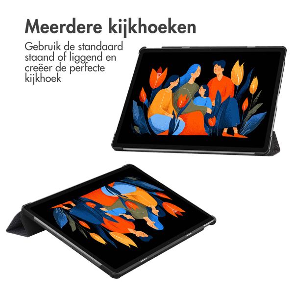 imoshion Design Trifold Bookcase Lenovo Idea Tab Plus - Black Marble