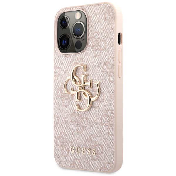 Guess 4G Metal Logo Backcover Apple iPhone 13 Pro - Roze & Goud