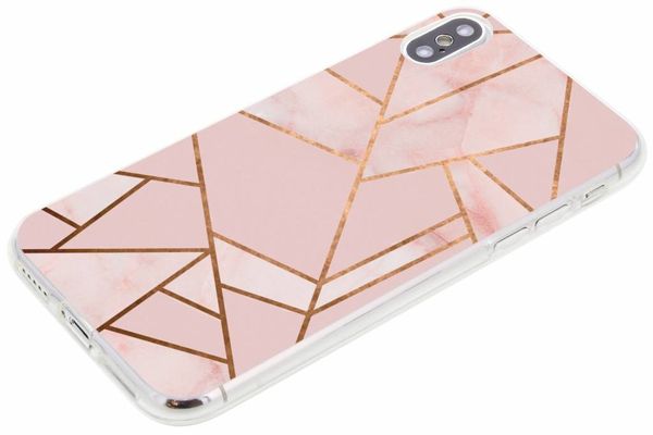 Design Backcover iPhone X / Xs - Grafisch Roze / Koper