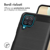 imoshion Brushed Backcover Samsung Galaxy A12 - Zwart