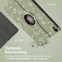 imoshion 360° Draaibare Design Bookcase Apple iPad Air 5 (2022) / Air 4 (2020) - Green Flowers