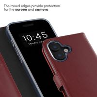Selencia Genuine Leather Book Case Apple iPhone 16 - Burgundy