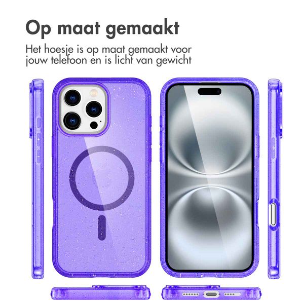 imoshion Sparkle Backcover met MagSafe Apple iPhone 16 Pro Max - Glitter Paars