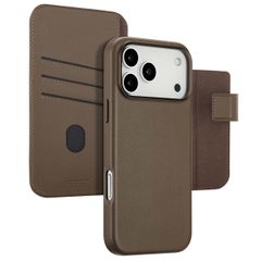 Accezz 2-in-1 Leather Bookcase with MagSafe Apple iPhone 17 Pro Max - Coffee Brown