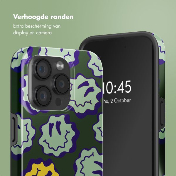 Selencia Vivid Backcover met MagSafe Apple iPhone 15 Pro - Wavy Smiley Green