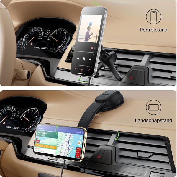 Belkin Magnetische Qi2 Telefoonhouder - Auto lader met adapter 27W - Dashboard / Ventilatierooster