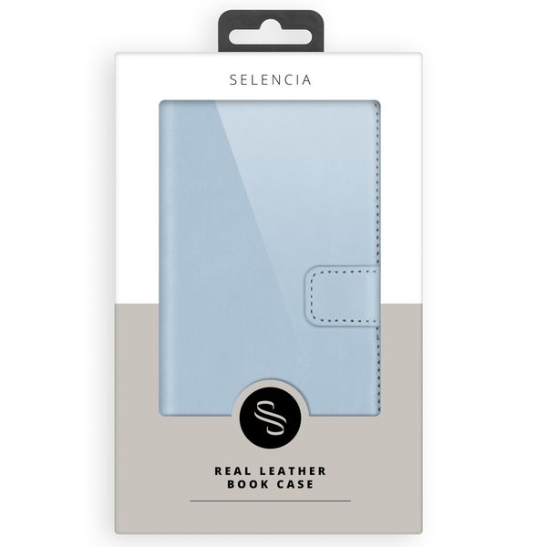Selencia Echt Leren Bookcase Samsung Galaxy S21 Plus - Air Blue