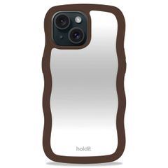 Holdit Wavy Case iPhone 15 / 14 / 13 - Chocolate / Mirror