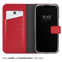 Selencia Genuine Leather Book Case Apple iPhone 16 Pro - Red