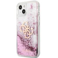 Guess 4G Logo Liquid Glitter Backcover Apple iPhone 13 - Roze