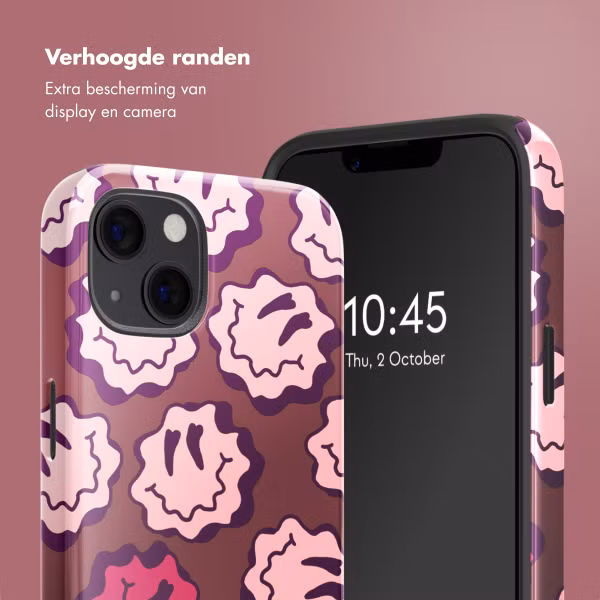Selencia Vivid Backcover met MagSafe Apple iPhone 13 - Wavy Smiley Pink