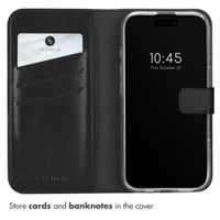 Selencia Genuine Leather Book Case Apple iPhone 16 - Black