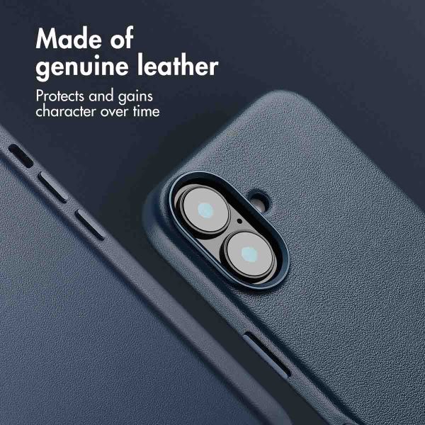 Accezz Leather Back Cover with MagSafe Apple iPhone 16 - Nightfall Blue