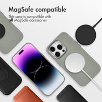 Accezz Leather Back Cover with MagSafe Apple iPhone 14 Pro - Light Grey