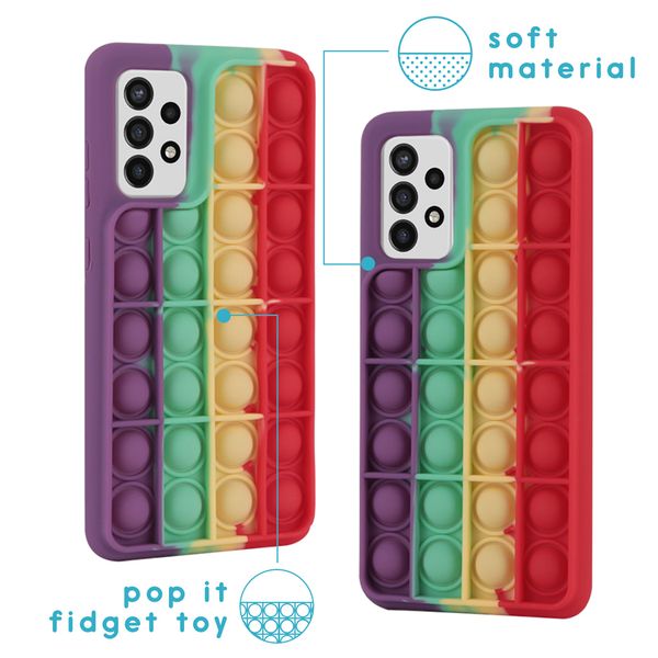 imoshion Pop It Fidget Toy - Pop It hoesje Galaxy A72 - Rainbow