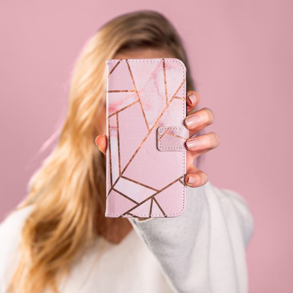 imoshion Design Softcase Bookcase iPhone 13 - Pink Graphic