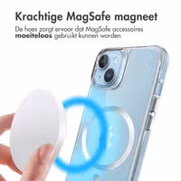 imoshion Clear Glitter Backcover met MagSafe Apple iPhone 14 - Zilver
