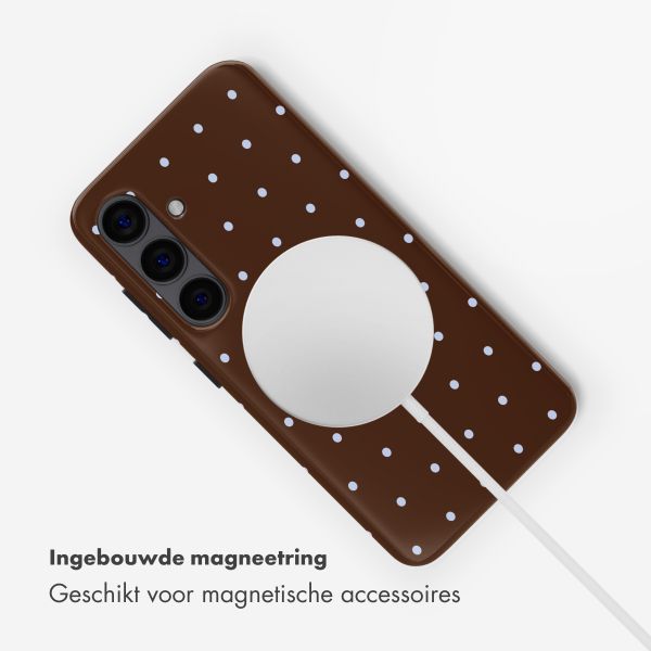Selencia Vivid Backcover met MagSafe Samsung Galaxy S24 - Happy Dots Chocolate