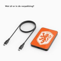 Selencia MagSafe Powerbank 5.000 mAh - Draadloze Powerbank - Geschikt voor MagSafe en Qi - Black / Oranje Leeuw