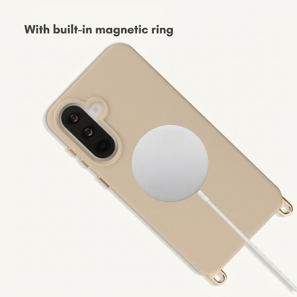 Selencia Rivièra MagSafe Back Cover with detachable hooks Samsung Galaxy A37 (5G) - Milky Latte