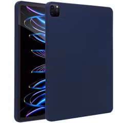 Accezz Liquid Silicone Backcover met penhouder Apple iPad Pro 12.9 (2022) / Pro 12.9 (2021) / Pro 12.9 (2020) - Donkerblauw