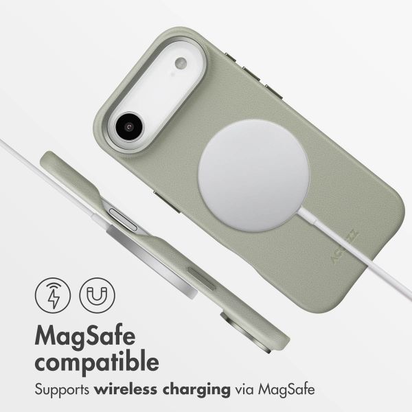 Accezz Leather Back Cover with MagSafe Apple iPhone Air - Light Grey